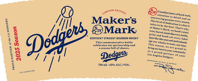 Maker's Mark Los Angeles Dodgers 2025 Limited Edition Kentucky Straight Bourbon Whiskey - Main Street Liquor