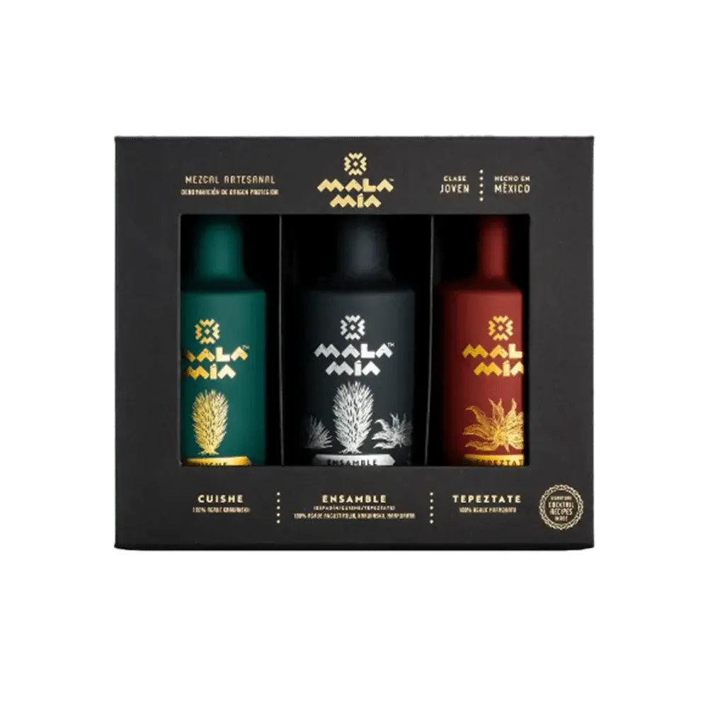 Mala Mía Mezcal 200ml Variety Pack Artisanal Mexican Mezcal Gift Set (Cuishe, Ensamble, Tepeztate) - Main Street Liquor