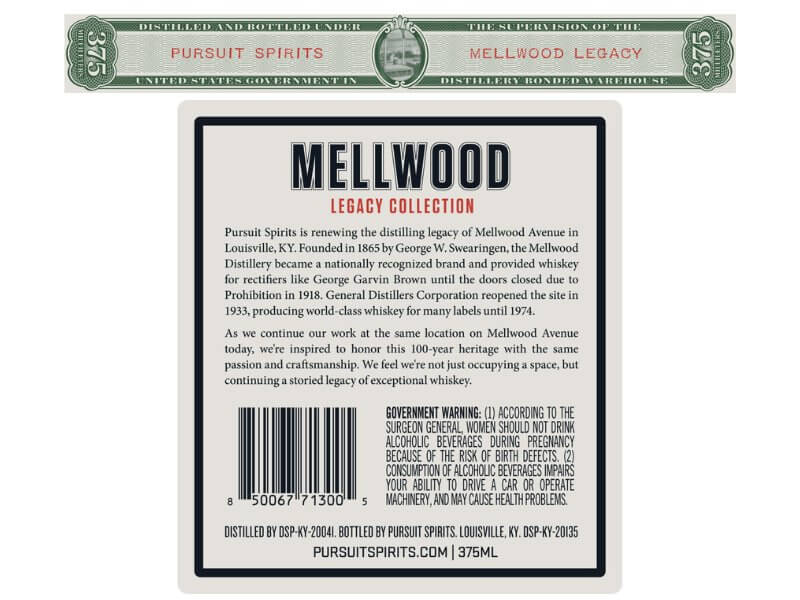 Load image into Gallery viewer, Mellwood Legacy Collection Kentucky Straight Bourbon Whisky Bottled in Bond 375mL - Main Street Liquor
