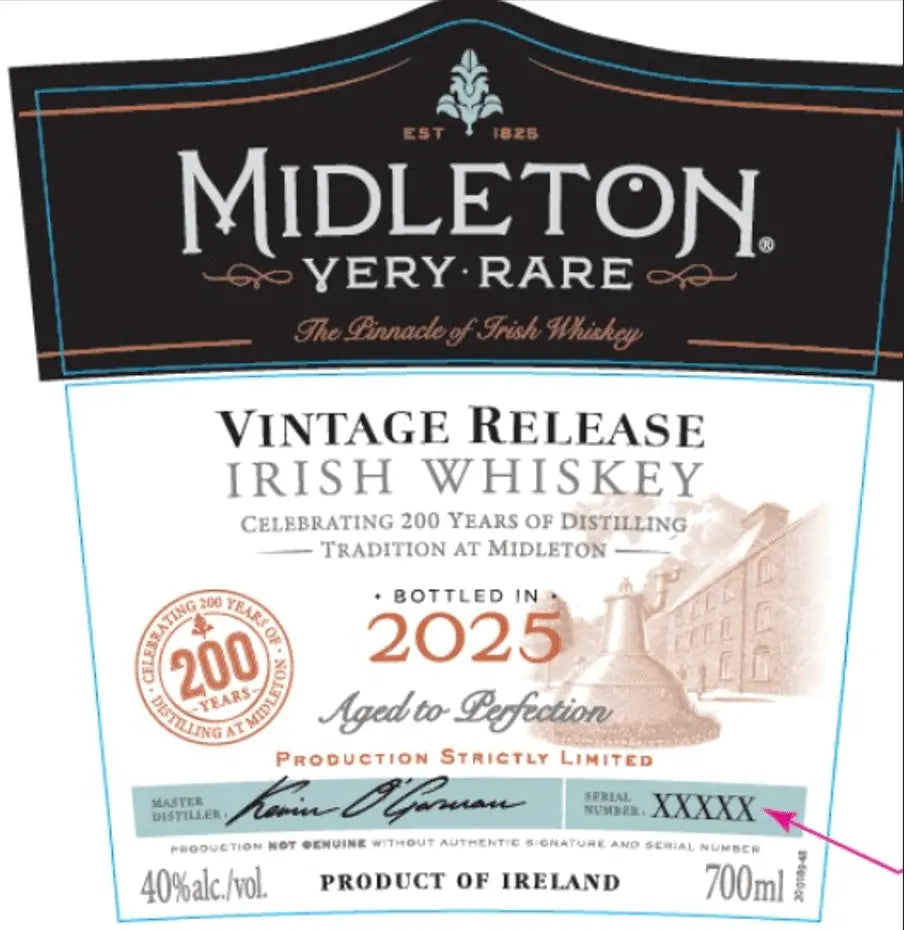 Midleton Very Rare Vintage Release 2025 Irish Whiskey 700ml - Main Street Liquor