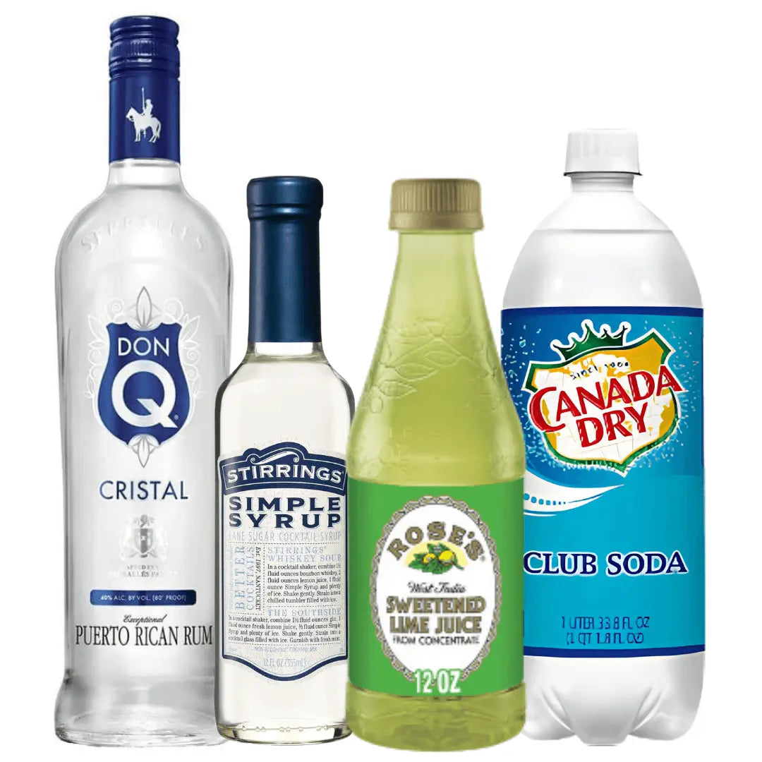 Mojito Cocktail Kit: Don Q, Rose’s, Stirrings Simple Syrup & Club Soda - Main Street Liquor
