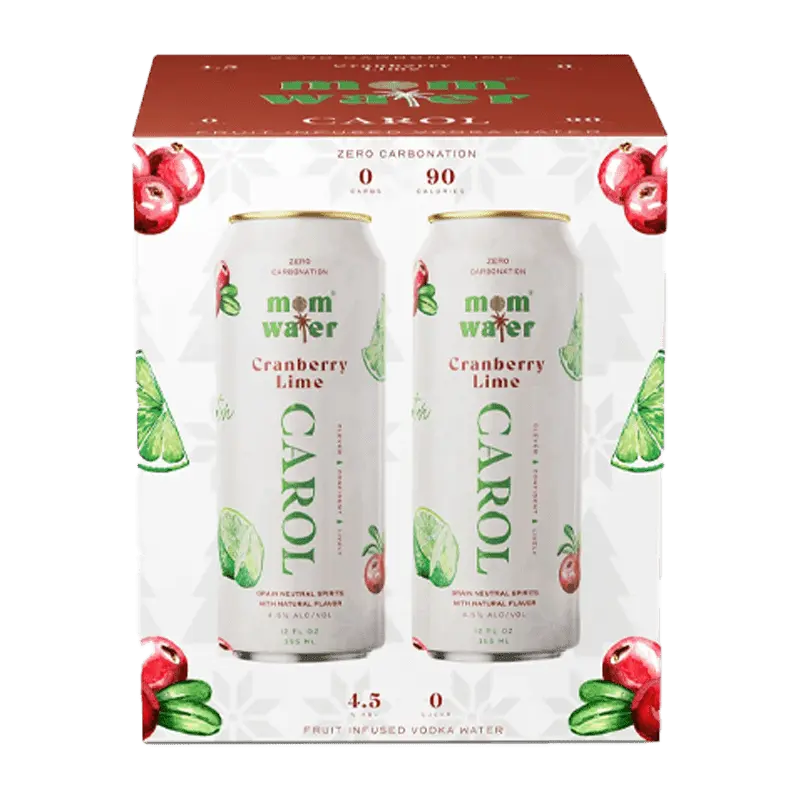 Mom Water Carol - Cranberry Lime Cocktail 12.oz 4 Pack - Main Street Liquor