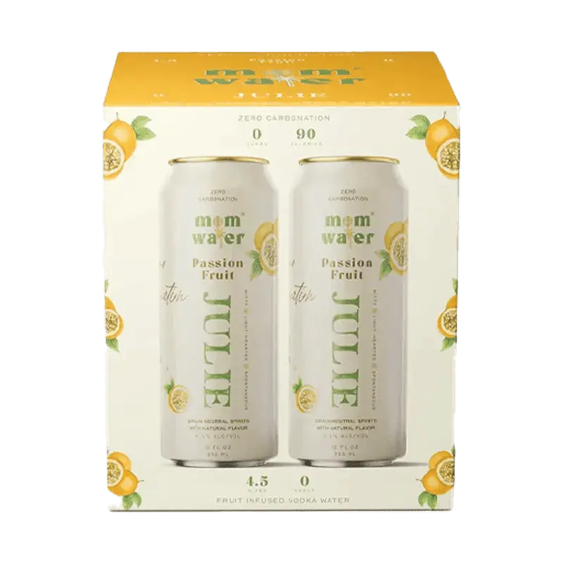 Mom Water Julie - Passion Fruit Cocktail 12.oz 4 Pack - Main Street Liquor