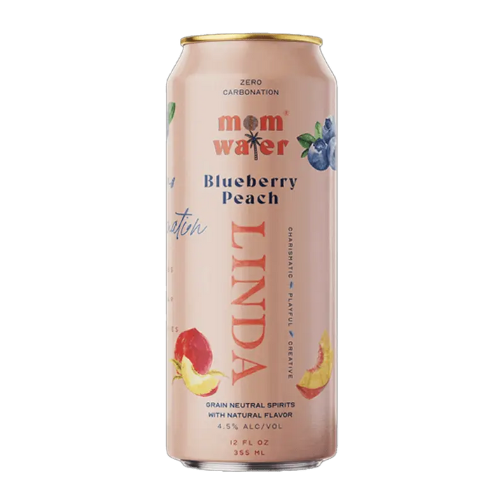 Mom Water Linda - Blueberry Peach Cocktail 12.oz 4 Pack - Main Street Liquor