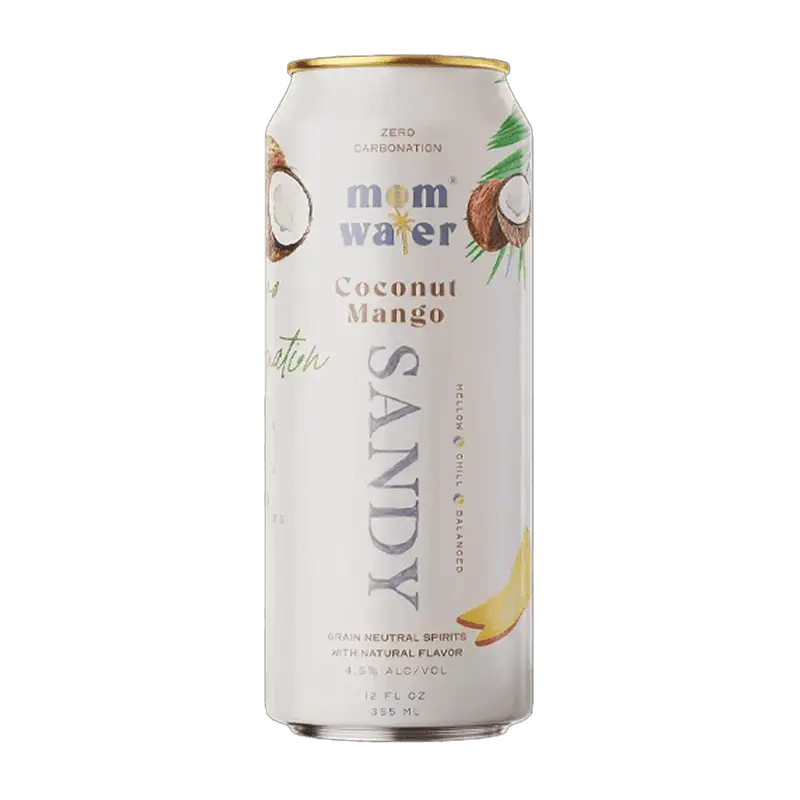 Mom Water Sandy - Coconut Mango Cocktail 12.oz 4 Pack - Main Street Liquor