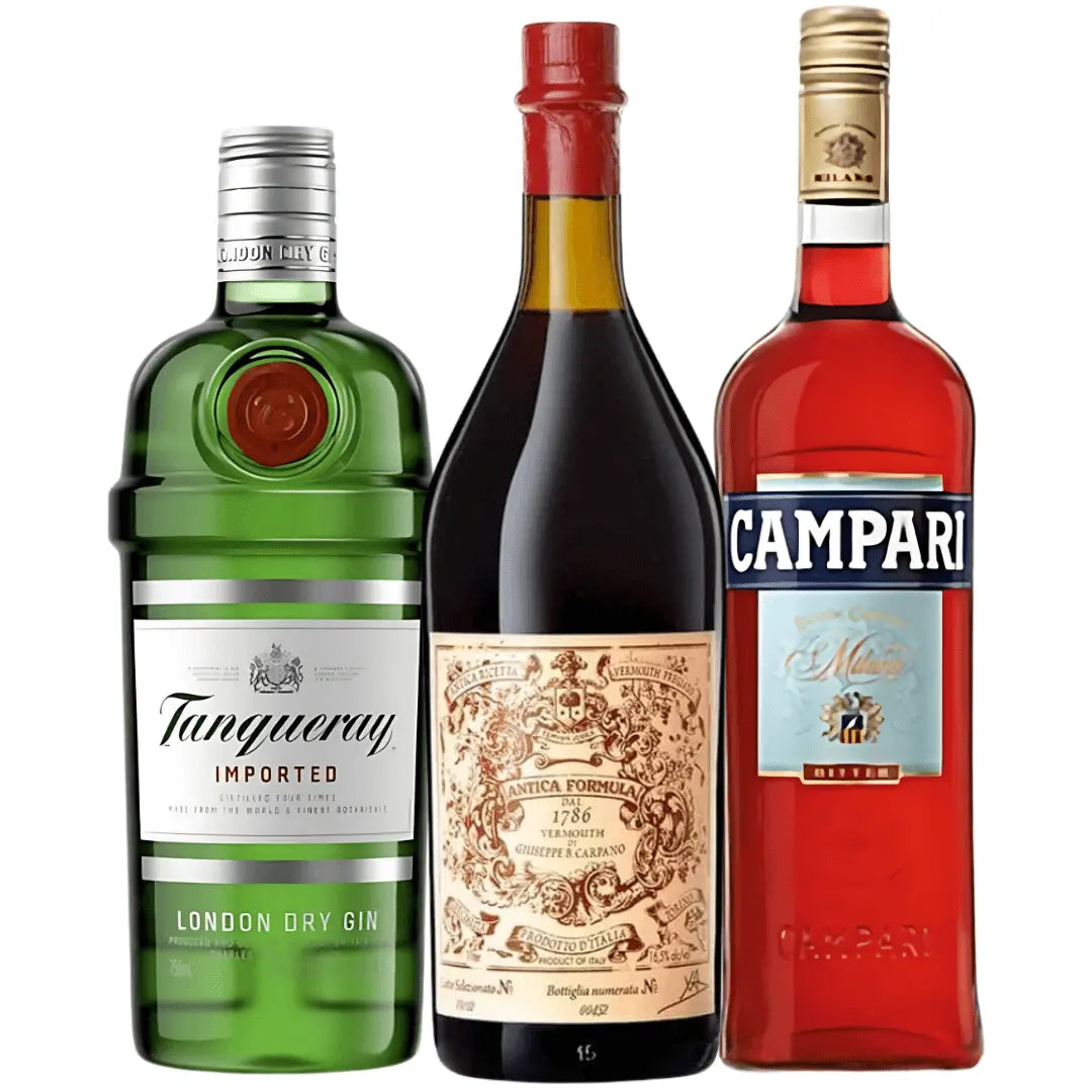 Negroni Cocktail Kit: Tanqueray Gin, Campari, Carpano Antica Formula - Main Street Liquor