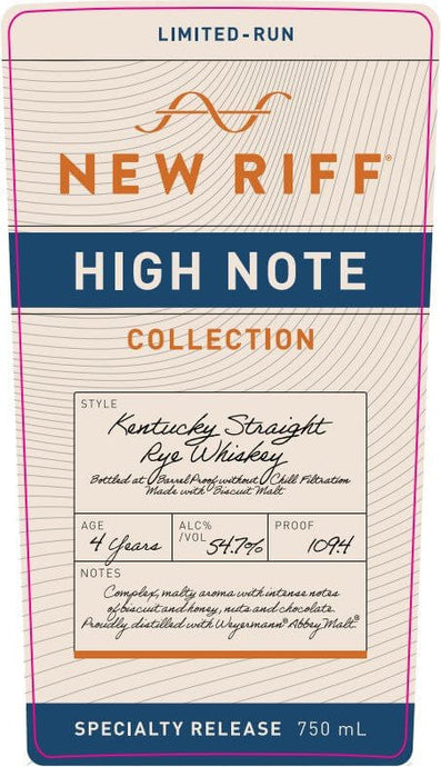 New Riff High Note Collection Kentucky Straight Rye Whiskey - Main Street Liquor