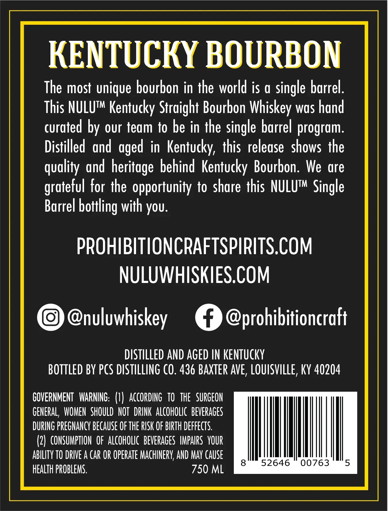 NULU Single Barrel Kentucky Straight Bourbon Whiskey Barrel KY49 8 Year 120 Proof - Main Street Liquor