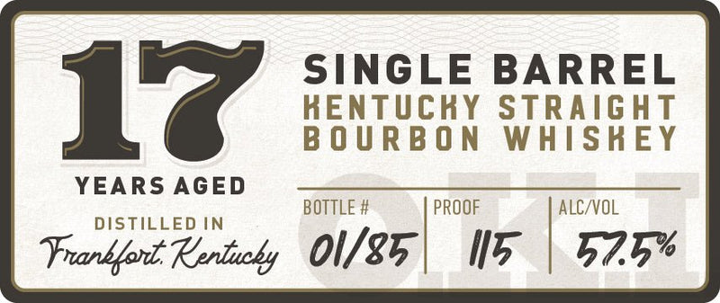 Load image into Gallery viewer, O.K.I. 17 - Year Aged Single Barrel Kentucky Straight Bourbon Whiskey - Main Street Liquor
