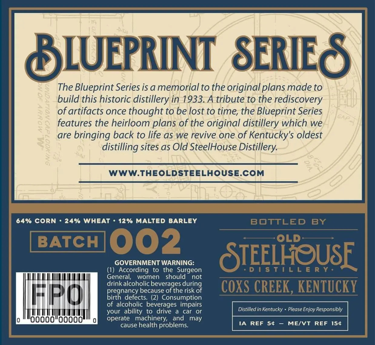 Old SteelHouse Blueprint Series 5 Year Kentucky Straight Bourbon Whiskey - Main Street Liquor
