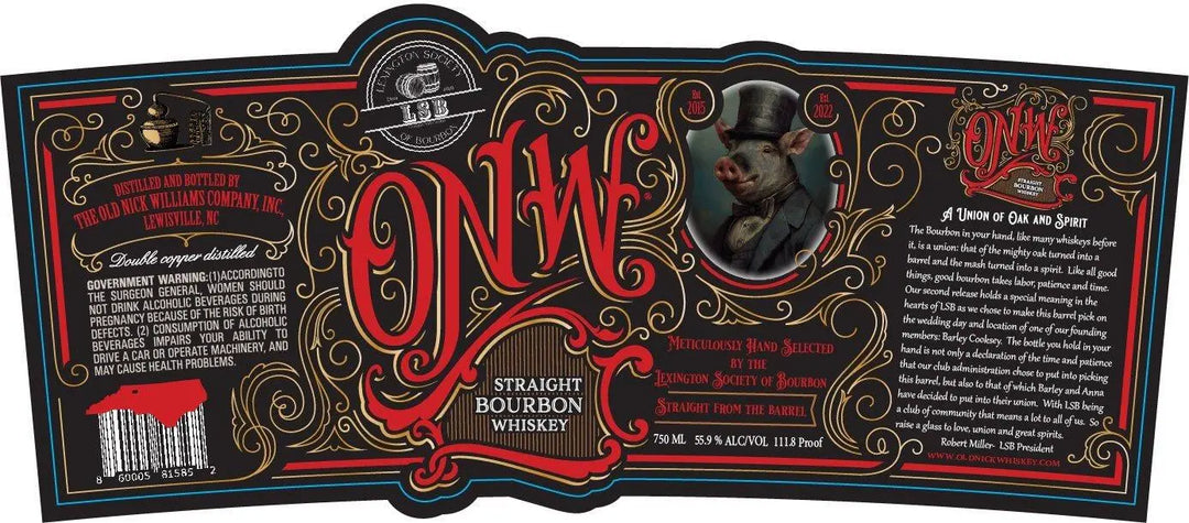 ONW Straight Bourbon Whiskey Lexington Society of Bourbon Hand Selection - Main Street Liquor