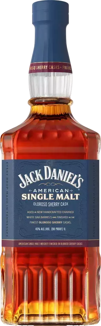 Certainly! Here’s a rewritten version using your product data: A bottle of Jack Daniel’s American Single Malt Whiskey (Pre-Order), presented with a striking blue label and showcasing its rich amber liquid, features prominently displayed details about the aging process and sherry cask finish—making it a true premium American single malt whiskey from Jack Daniel’s for discerning enthusiasts.