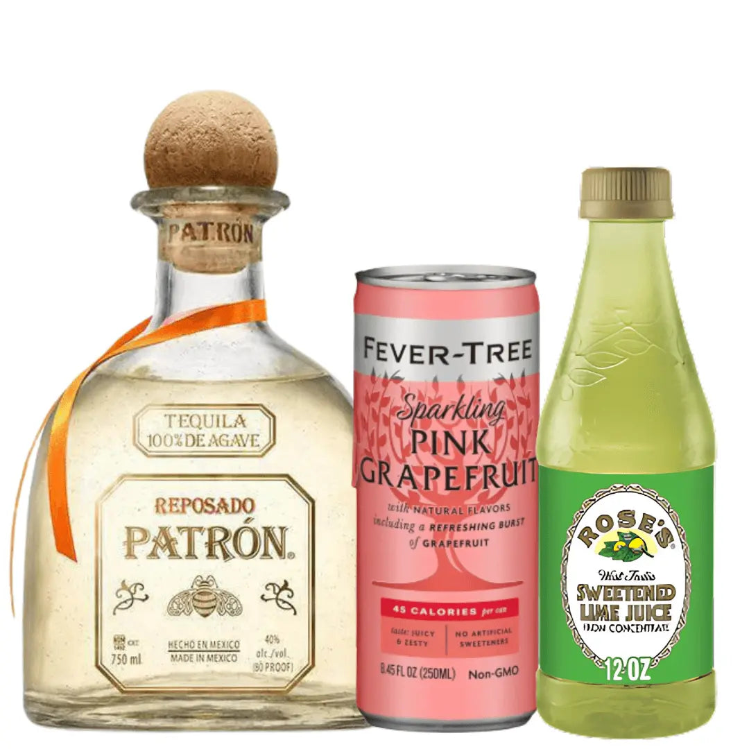 Paloma Cocktail Kit: Patrón Reposado, Rose’s Lime, Fever - Tree - Main Street Liquor
