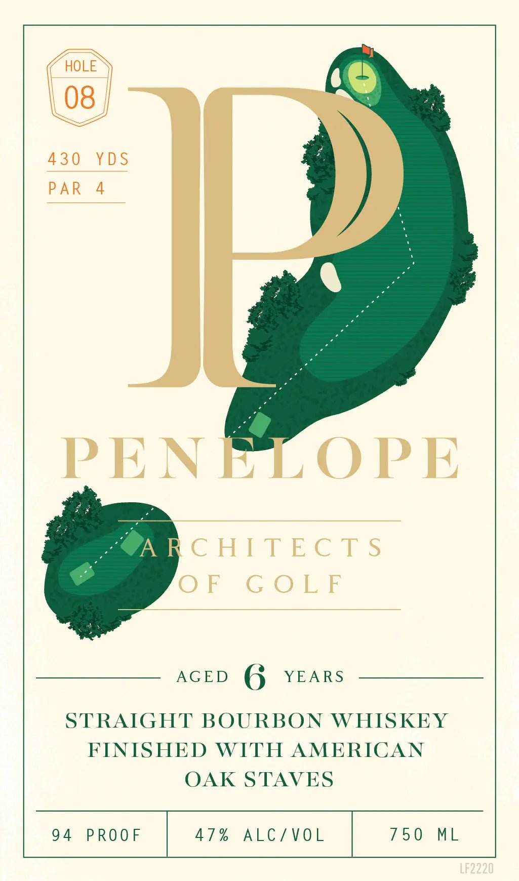 Penelope Architects of Golf 6 Year Straight Bourbon Whiskey Hole 8 - Main Street Liquor