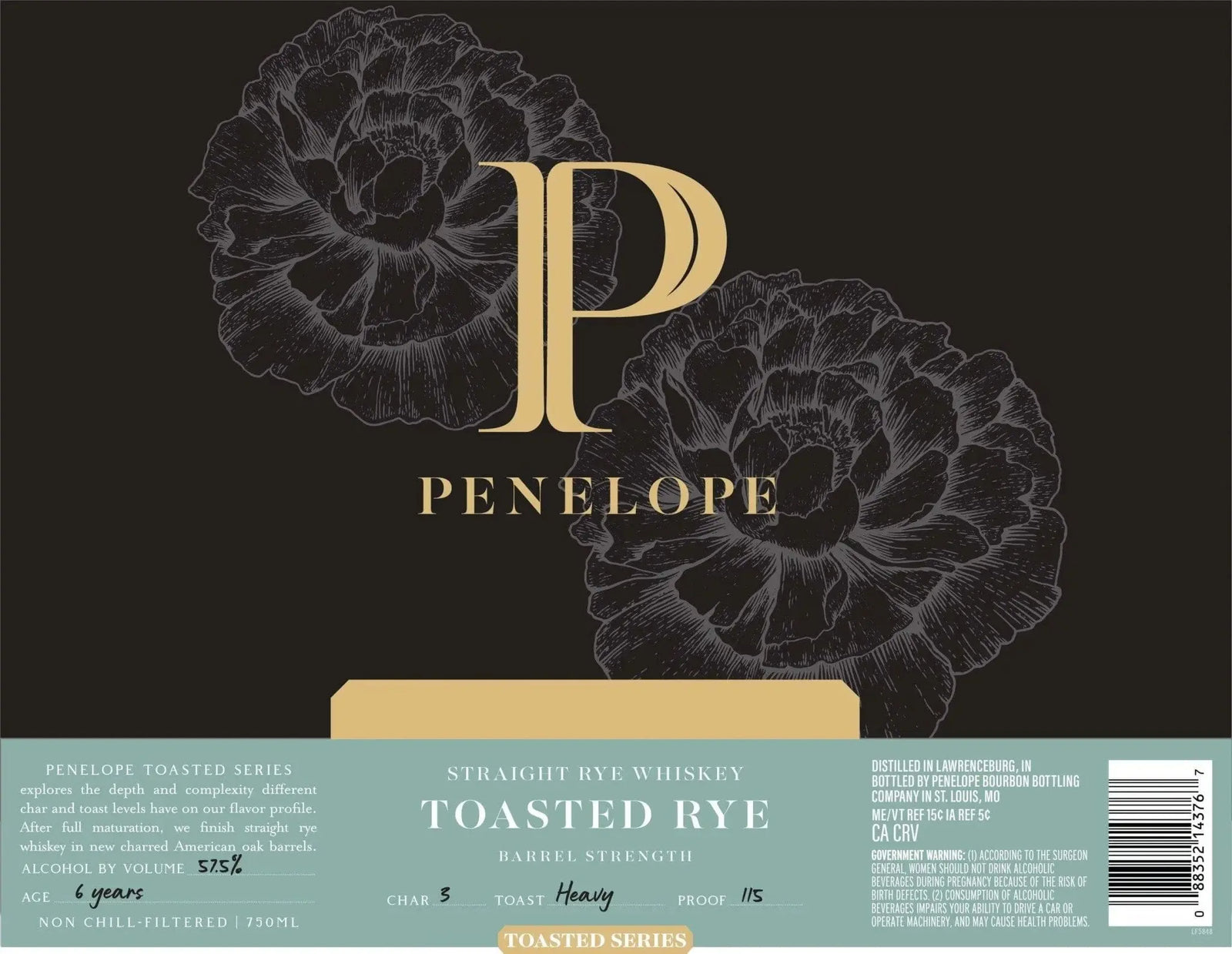Penelope Toasted Rye 6 Year Straight Rye Whiskey Barrel Strength - Main Street Liquor