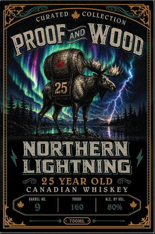 Proof and Wood Northern Lightning 25 Year Old Canadian Whiskey 700mL - Main Street Liquor