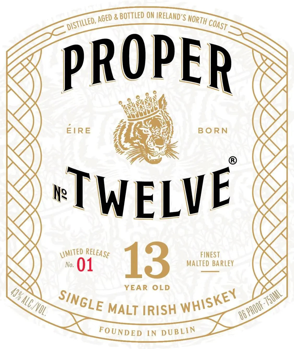 Proper No. Twelve 13 Year Old Single Malt Irish Whiskey Limited Release No. 01 - Main Street Liquor