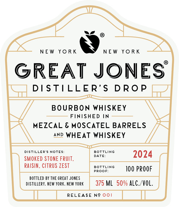 Great Jones Distiller's Drop Bourbon Whiskey Finished in Mezcal & Moscatel Barrels 375mL