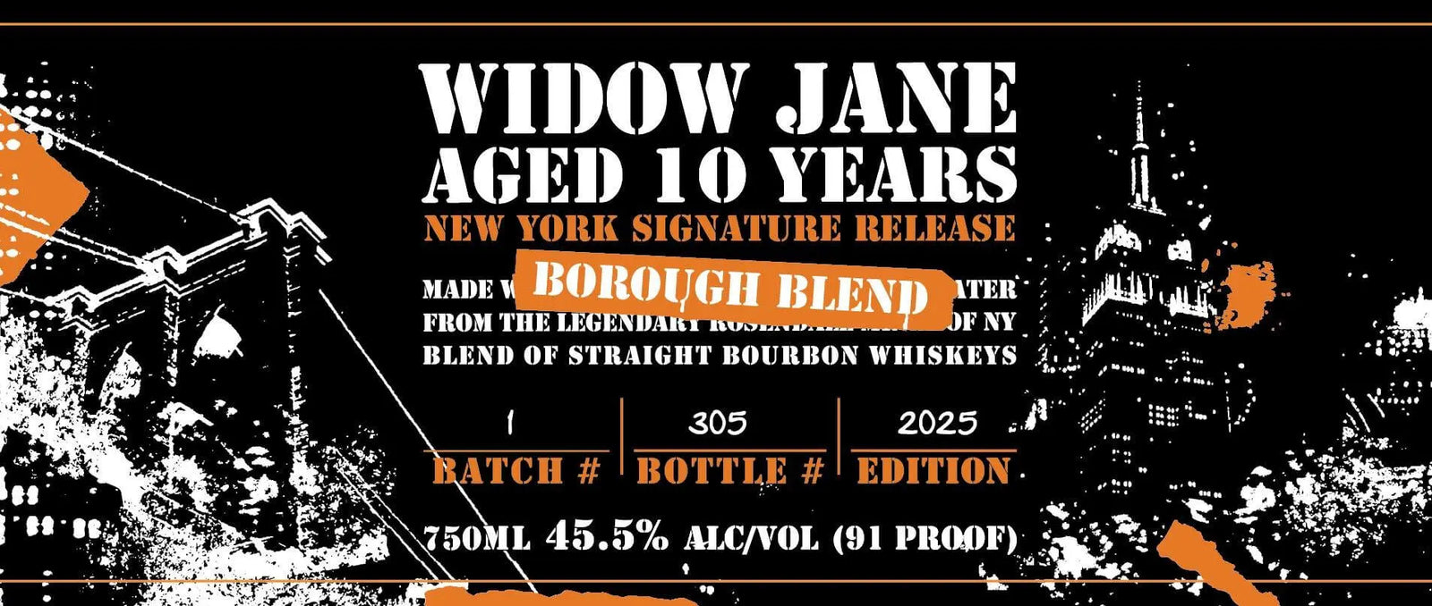 Widow Jane 10 Year Bourbon – Borough Blend (New York Signature Release) Widow Jane