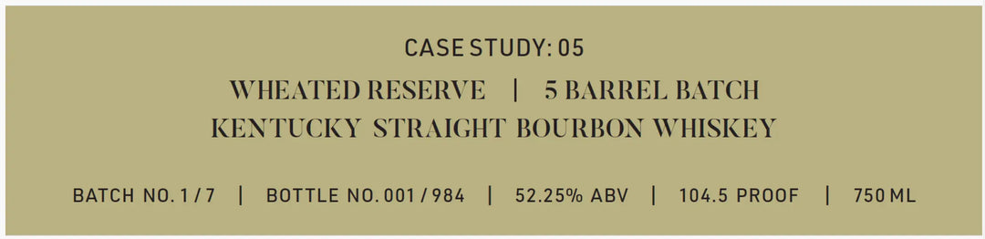 Frank August Case Study: 05 Wheated Reserve Bourbon Frank August
