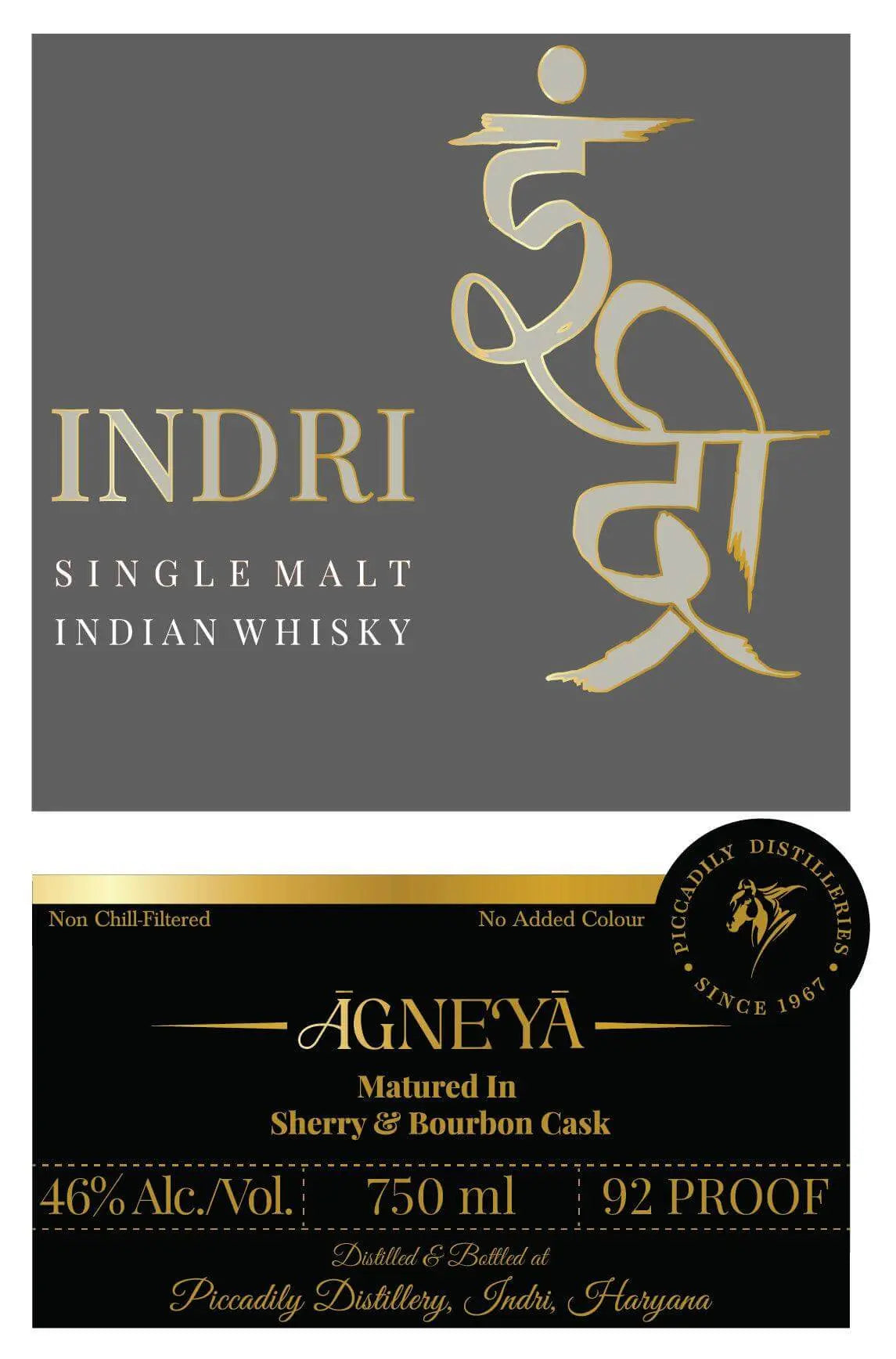 Indri-Trini Agneya Single Malt Indian Whisky Sherry & Bourbon Cask Indri