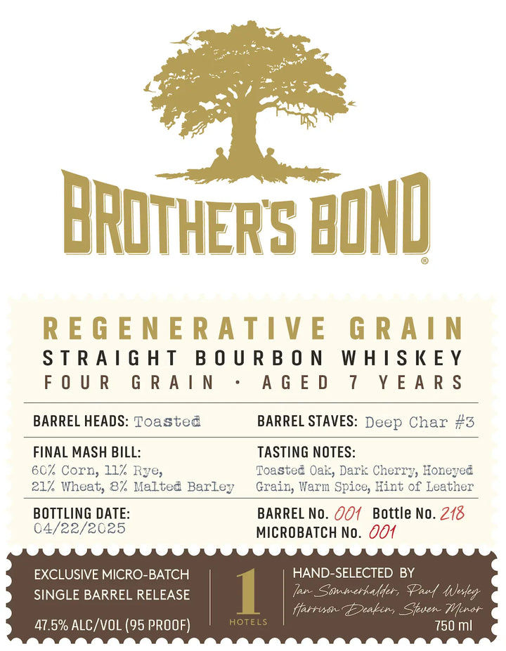 Brother’s Bond Regenerative Grain Straight Bourbon Whiskey 7 Year Aged Limited Micro-Batch Brother's Bond Bourbon