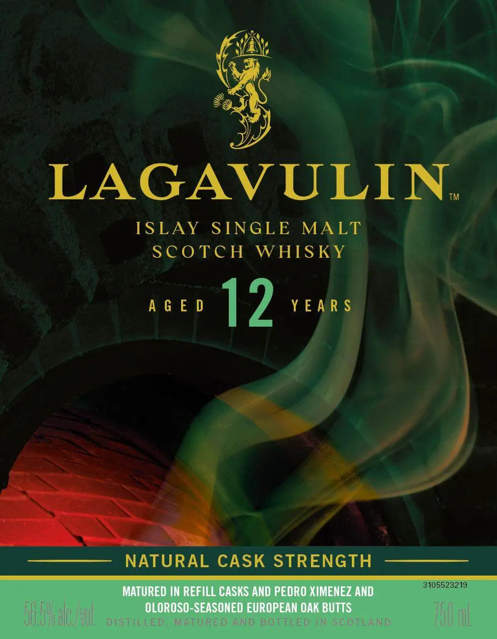 Lagavulin 12 Year Old Natural Cask Strength Islay Single Malt Scotch Whisky Lagavulin
