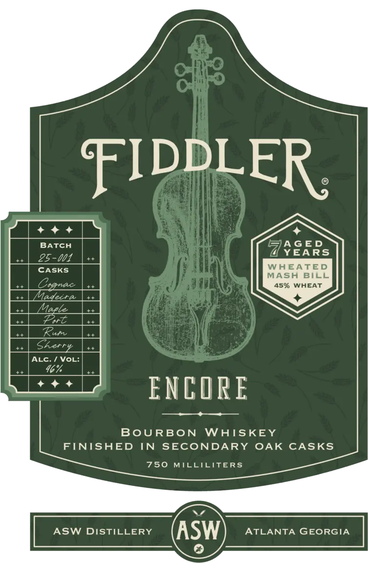 Fiddler Encore Wheated Bourbon Whiskey Finished in Secondary Oak Casks Fiddler