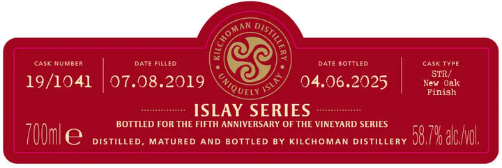 Kilchoman Islay Series Vineyard Fifth Anniversary Edition 700ml Kilchoman