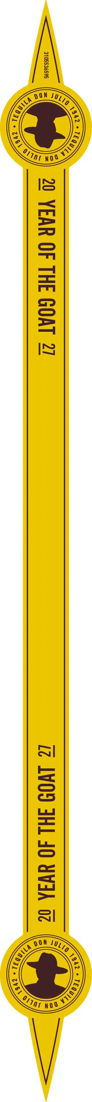 Vertical yellow pipeline marker with WARNING and NATURAL GAS in bold black, plus end warnings—like spotting a Don Julio 1942 Tequila Anejo Year of the Goat 2027 Limited Edition: rare, unmistakable, and significant.