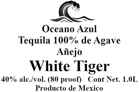 Oceano Azul White Tiger Añejo Tequila 100% Agave