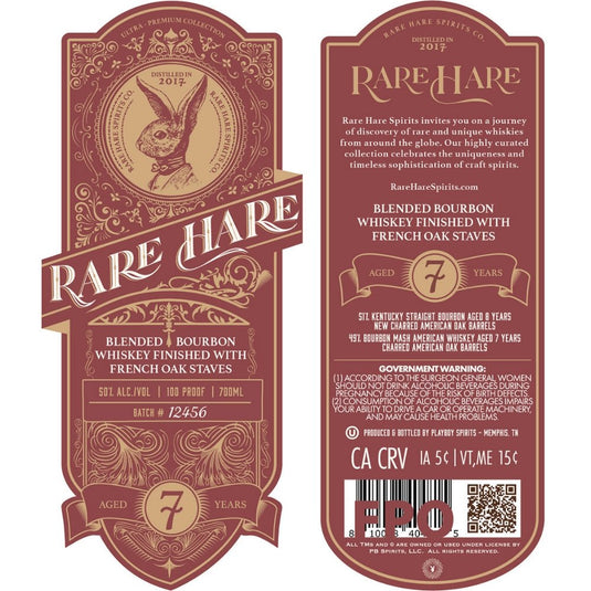 Rare Hare 7 Year Old Bourbon Finished with French Oak Staves - Main Street Liquor