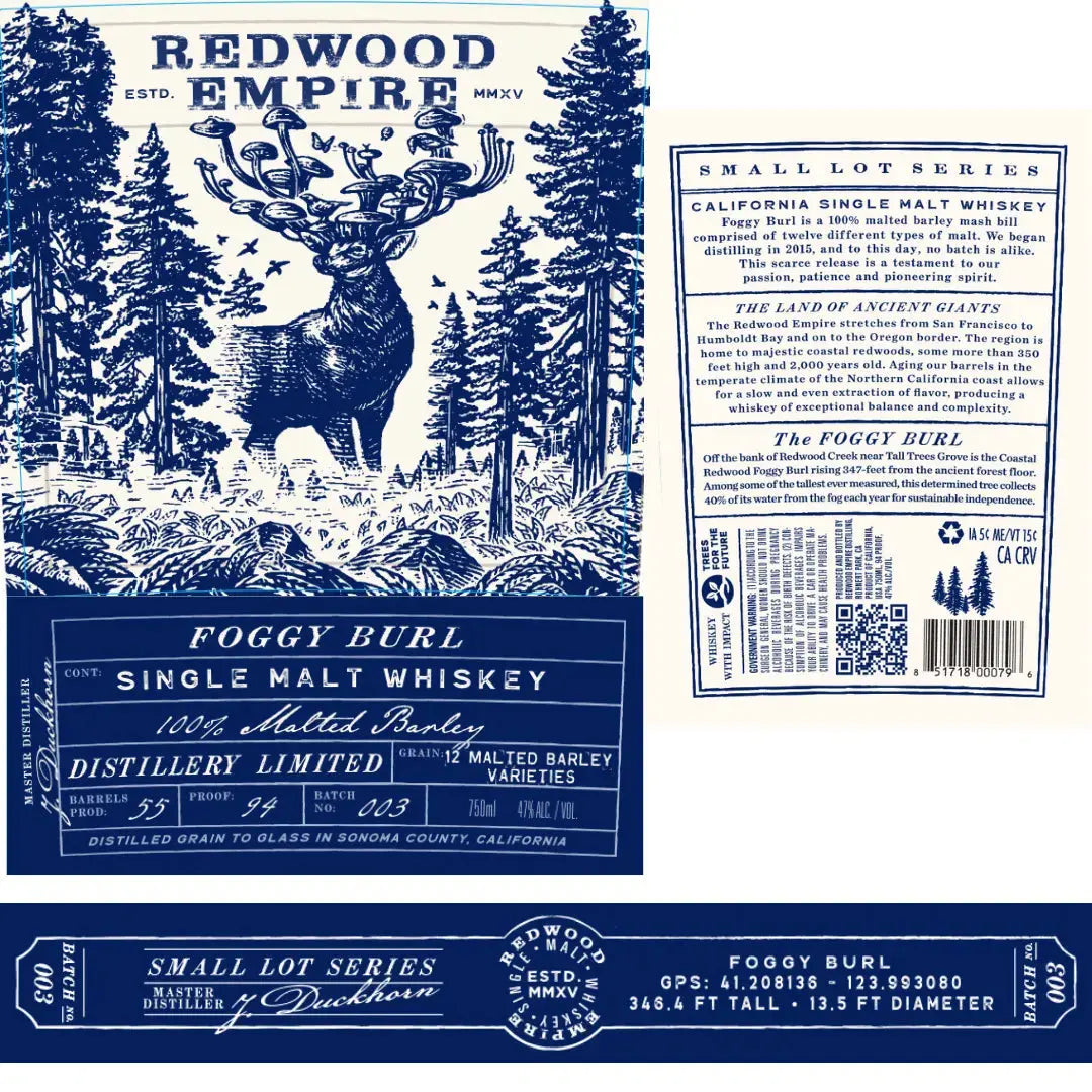Redwood Empire Foggy Burl Single Malt Whiskey - Small Lot Series - Main Street Liquor
