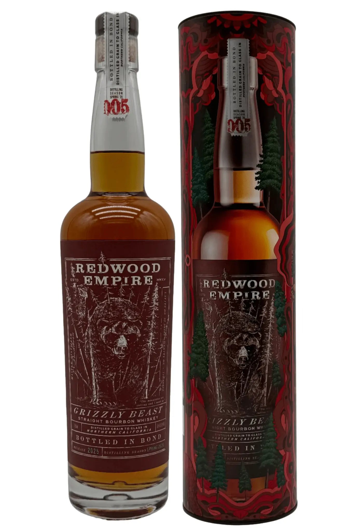 Redwood Empire Grizzly Beast Bottled in Bond Straight Bourbon Whiskey Batch 005 2025 Release - Main Street Liquor
