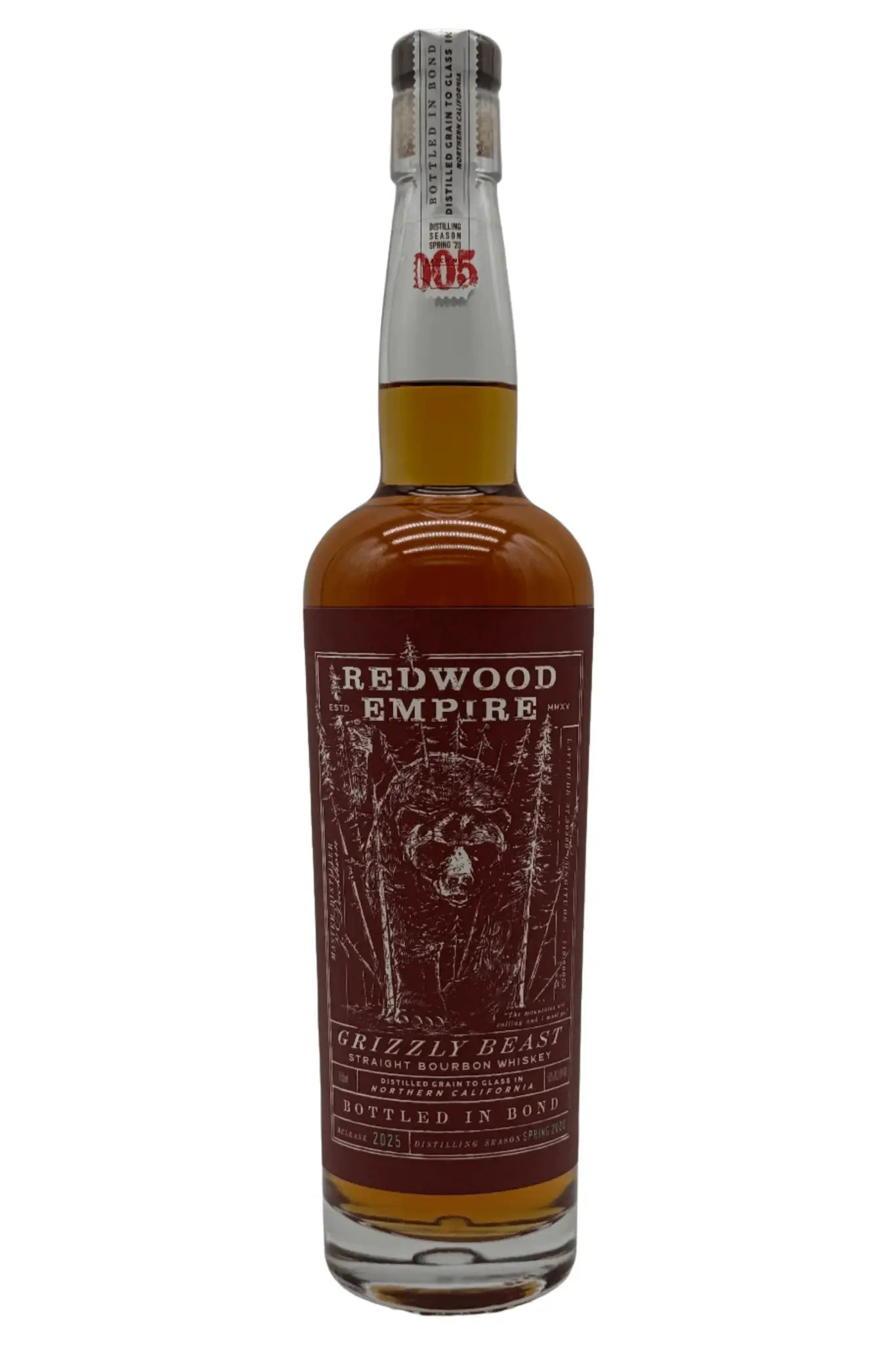 Redwood Empire Grizzly Beast Bottled in Bond Straight Bourbon Whiskey Batch 005 2025 Release - Main Street Liquor