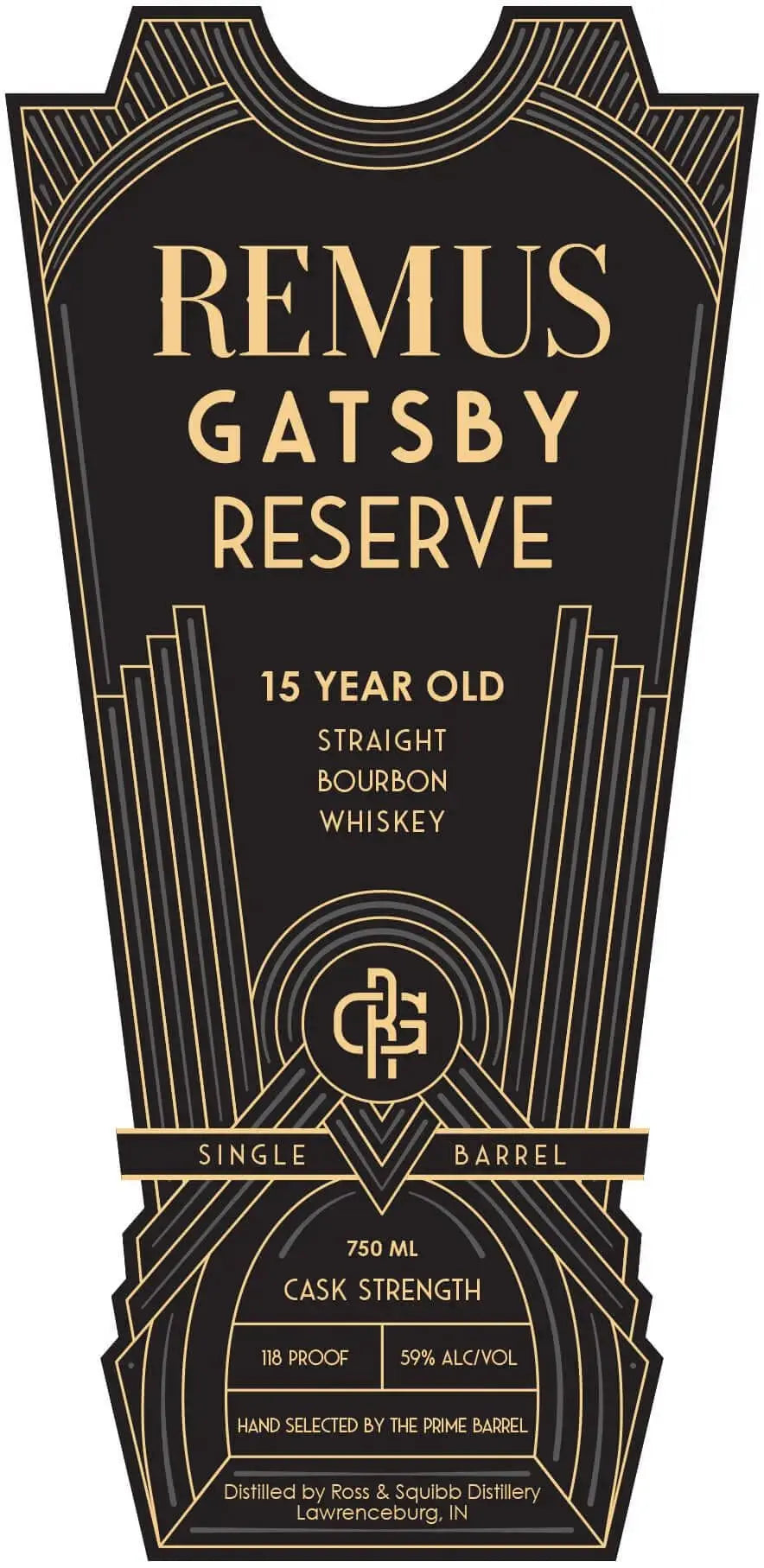 Remus Gatsby Reserve 15 Year Bourbon The Prime Barrel Pick 2025 - Main Street Liquor