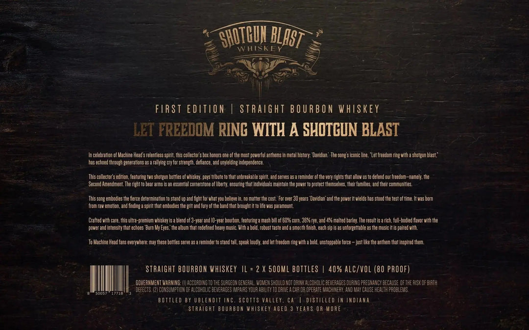 Shotgun Blast Whiskey First Edition Straight Bourbon By Machine Head - Main Street Liquor