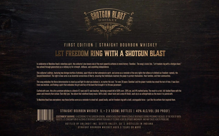 Shotgun Blast Whiskey First Edition Straight Bourbon By Machine Head - Main Street Liquor