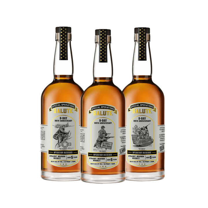 Special Operations Salute™ Whiskey - D - Day 80th Anniversary - 3 Bottle Set with Limited Edition Lithograph - Main Street Liquor
