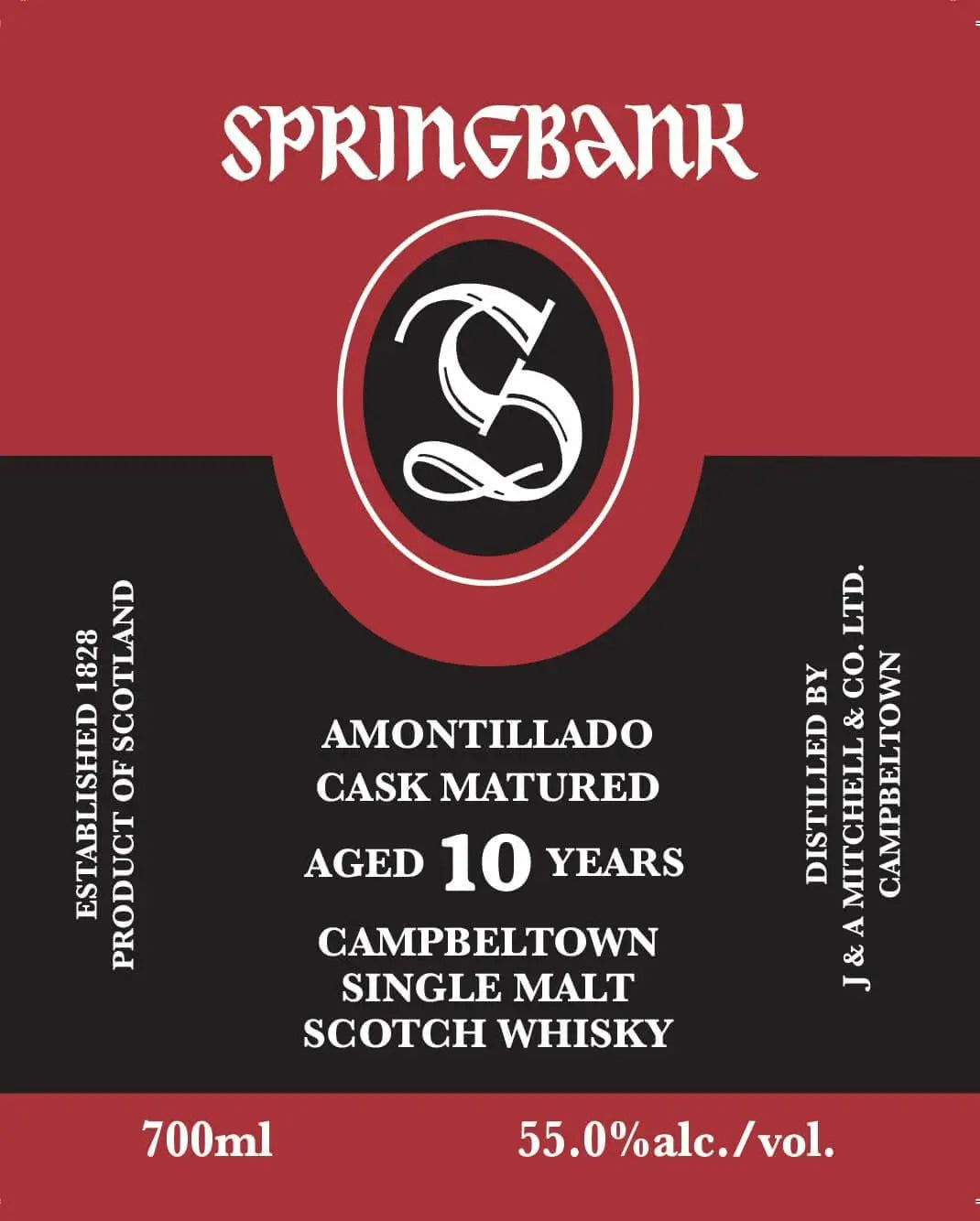 Springbank 10 Year Old Amontillado Cask Matured Campbeltown Single Malt Scotch Whisky 700ml - Main Street Liquor