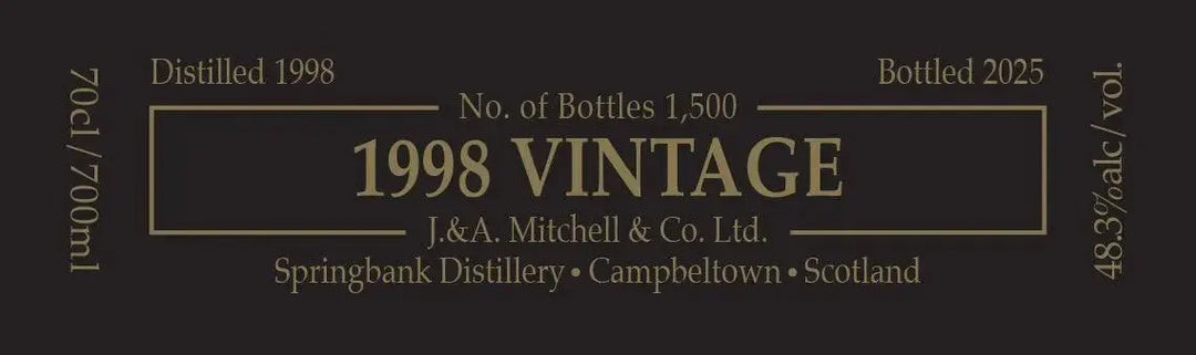 Springbank 1998 Vintage Limited Edition Single Malt Scotch Whisky - Main Street Liquor