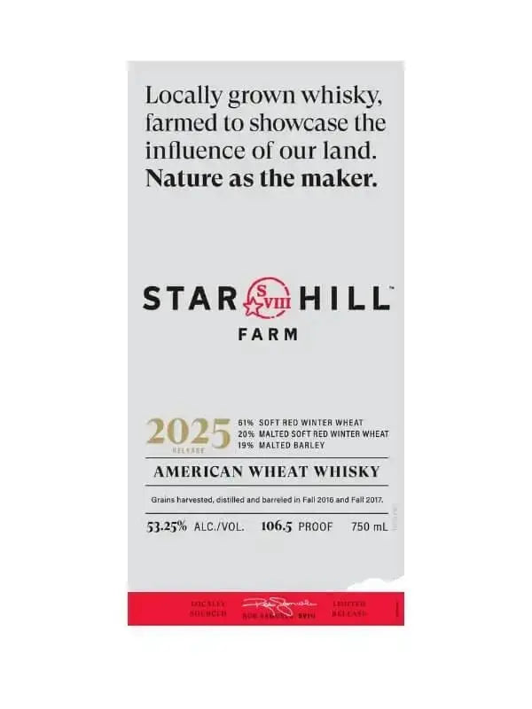 Star Hill Farm American Wheat Whisky 2025 Release - Main Street Liquor