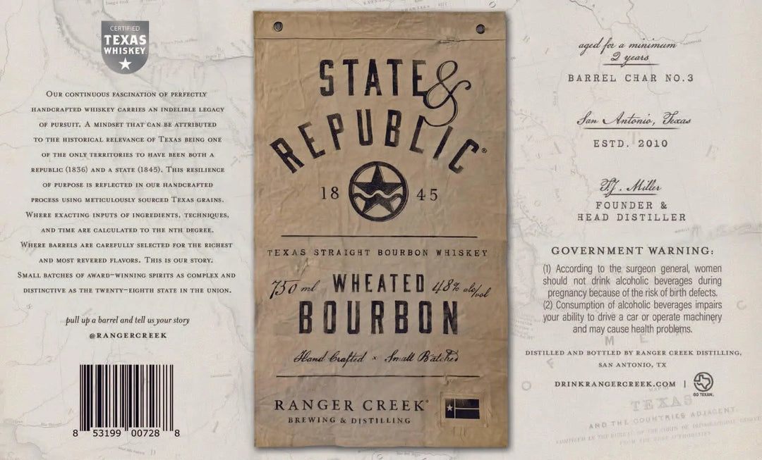 State & Republic Texas Straight Wheated Bourbon Whiskey - Main Street Liquor
