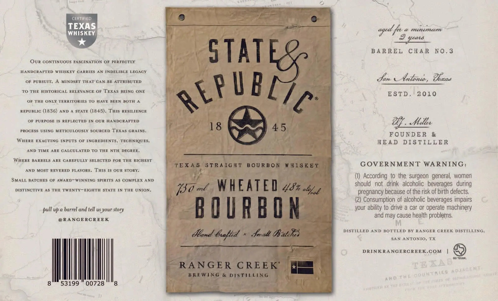 State & Republic Texas Straight Wheated Bourbon Whiskey - Main Street Liquor