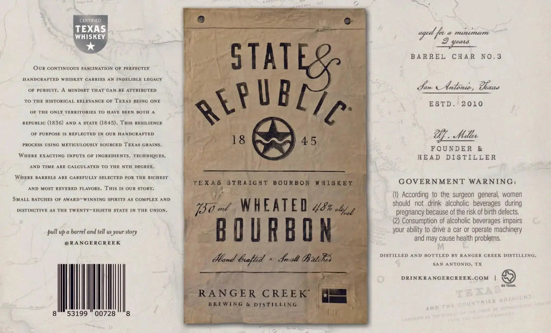State &amp; Republic Texas Straight Wheated Bourbon Whiskey - Main Street Liquor