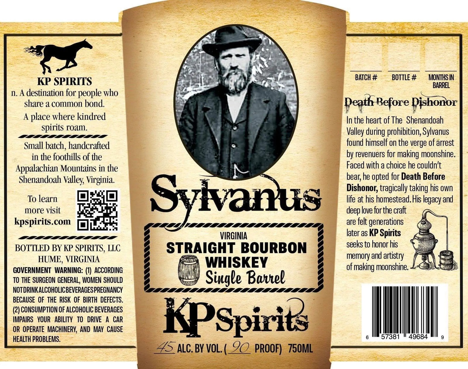 Sylvanus Virginia Straight Bourbon Whiskey Single Barrel - Main Street Liquor