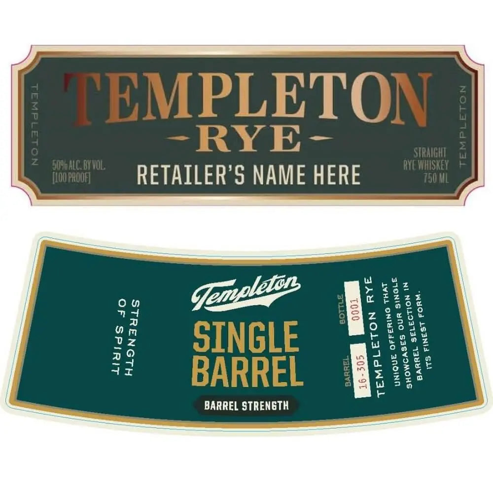 Templeton Single Barrel Barrel Strength Rye Whiskey - Main Street Liquor