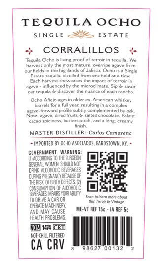 Tequila Ocho Añejo Single Estate Corralillos 2023 - Main Street Liquor