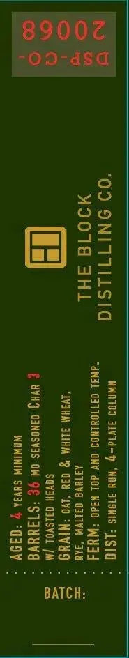 The Block Distilling Co. Four Grain Straight Whiskey Bottled in Bond 750ml - Main Street Liquor