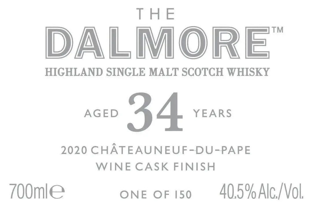 The Dalmore 34 Year Old 2020 Châteauneuf - du - Pape Wine Cask Finish - Main Street Liquor